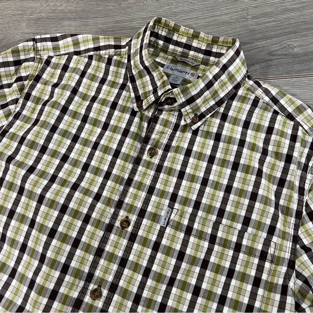 Carhartt Relaxed Fit Mens Short Sleeve Button Front Shirt size Medium